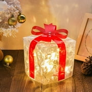 Christmas Decorations, Set of 3 Christmas Lighted Gift Boxes, 60 LED Light Up Present Boxes Ornament for Indoor Outdoor Xmas Tree Home Yard Lawn Decor